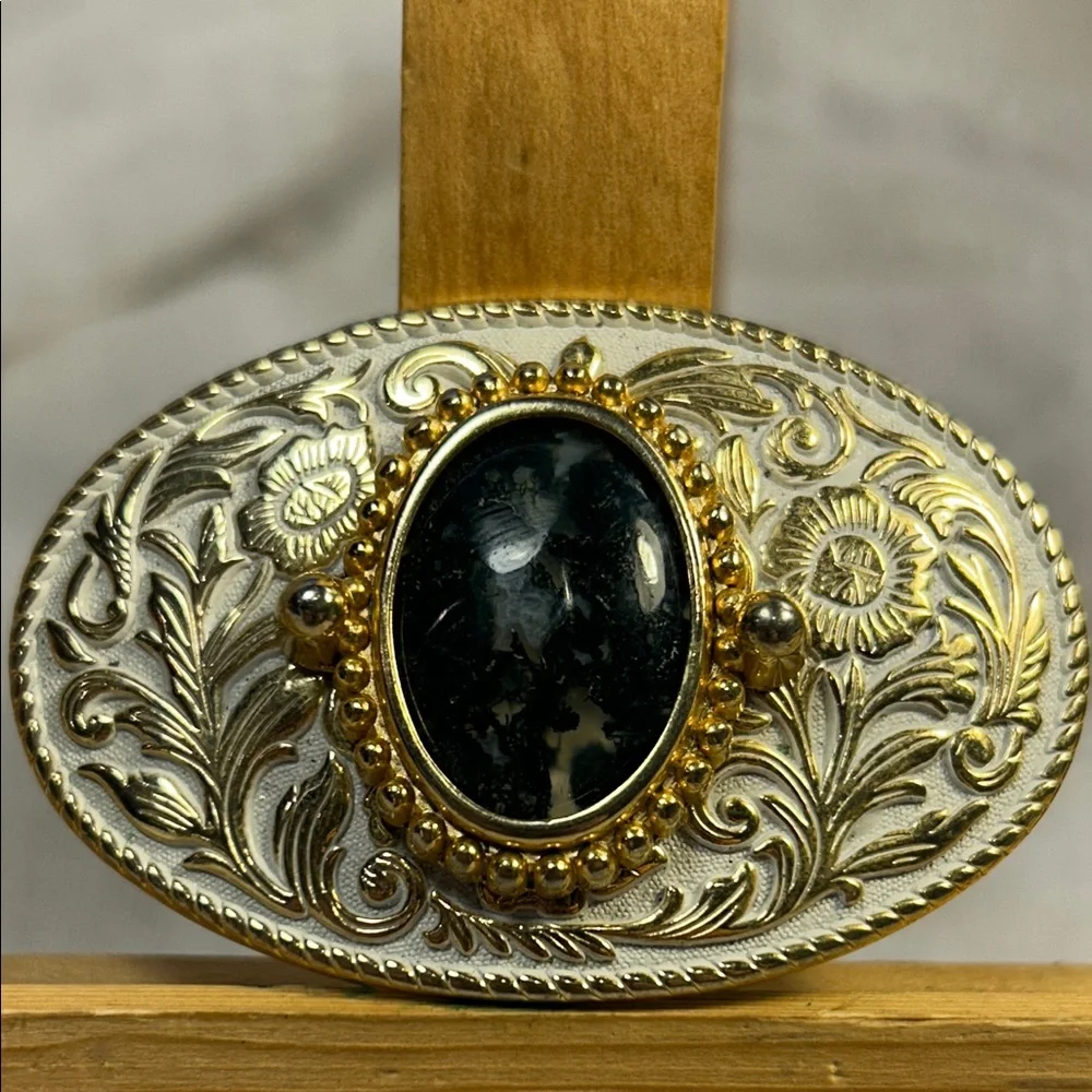 Vintage Huge Jasper ornate belt buckle